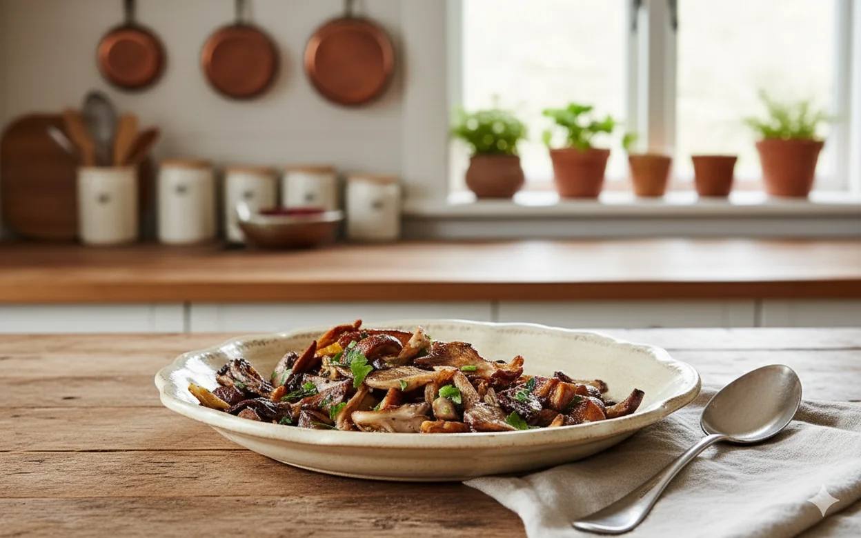 Запечений салат із грибами